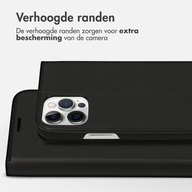 Accezz Premium Leather Slim Bookcase Apple iPhone 12 (Pro) - Zwart - Afbeelding 8