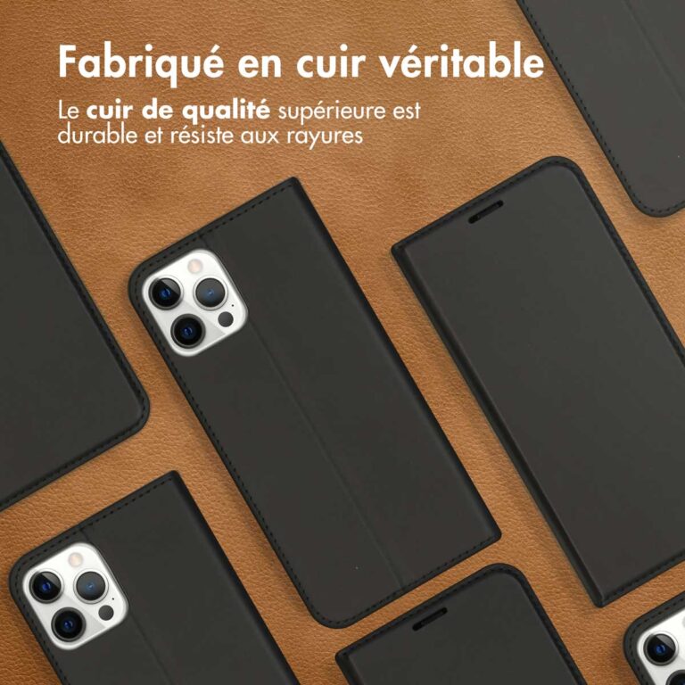 Accezz Premium Leather Slim Bookcase Apple iPhone 12 (Pro) - Zwart - Afbeelding 9