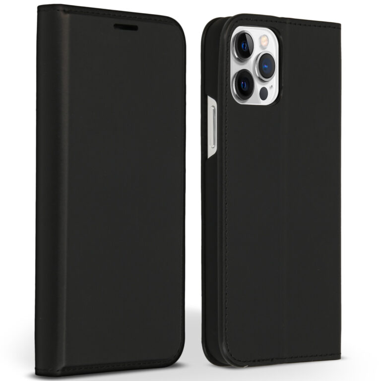 Accezz Premium Leather Slim Bookcase Apple iPhone 12 (Pro) - Zwart - Afbeelding 5