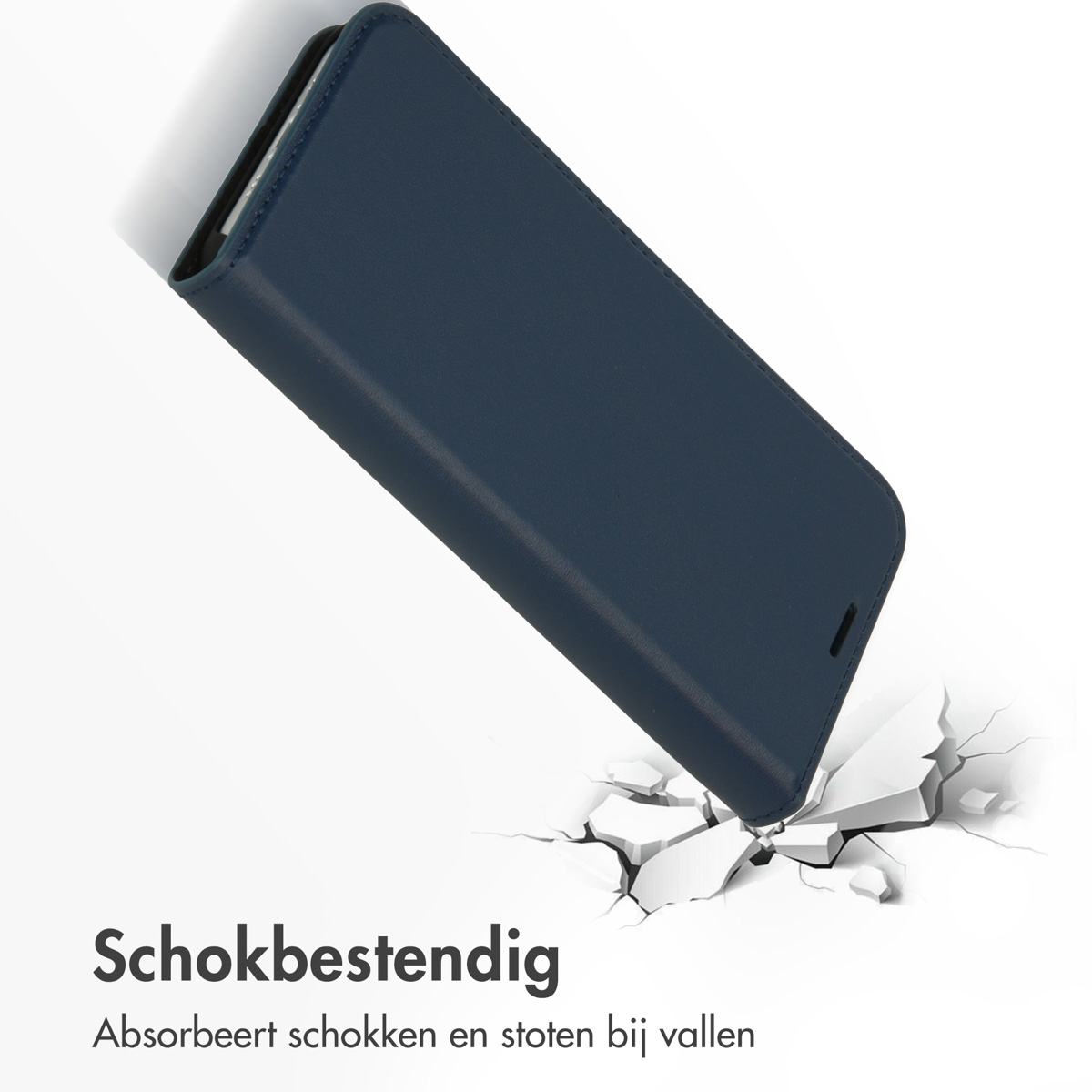 Accezz Premium Leather Slim Bookcase Apple iPhone 12 (Pro) - Donkerblauw - Afbeelding 10