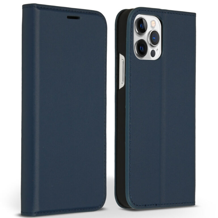 Accezz Premium Leather Slim Bookcase Apple iPhone 12 (Pro) - Donkerblauw - Afbeelding 5