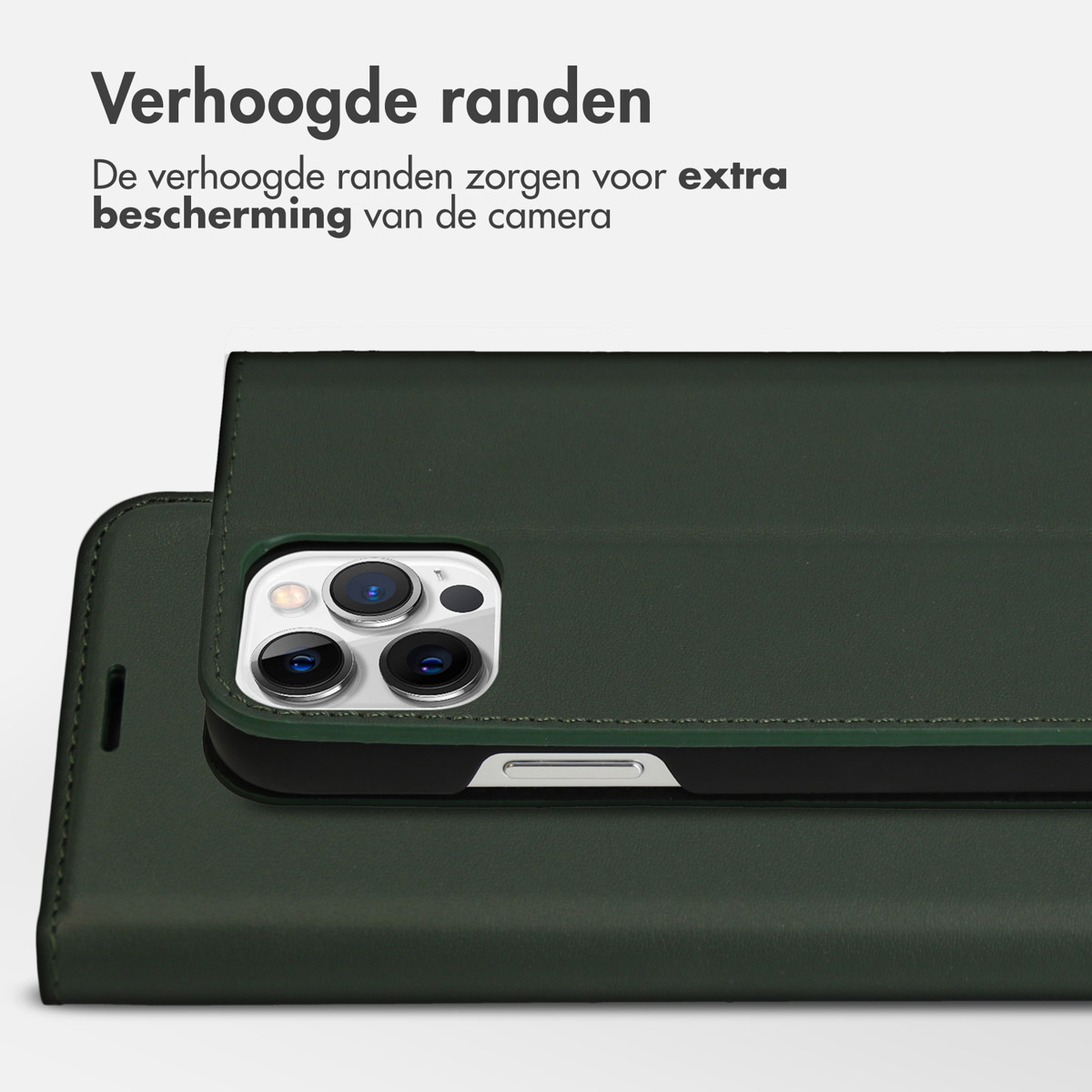 Accezz Premium Leather Slim Bookcase Apple iPhone 12 (Pro) - Groen - Afbeelding 8