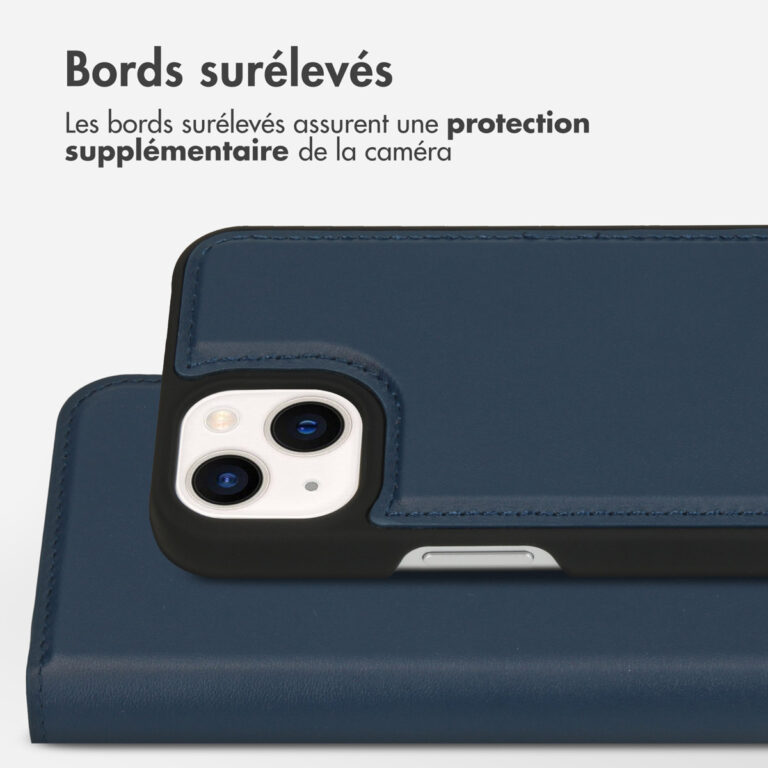 Accezz Premium Leather 2 in 1 Wallet Bookcase Apple iPhone 13 Mini - Donkerblauw - Afbeelding 6