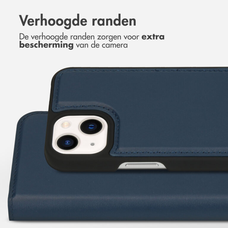 Accezz Premium Leather 2 in 1 Wallet Bookcase Apple iPhone 13 Mini - Donkerblauw - Afbeelding 3
