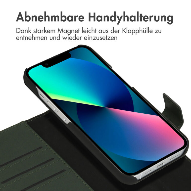 Accezz Premium Leather 2 in 1 Wallet Bookcase Apple iPhone 13 Mini - Groen - Afbeelding 10