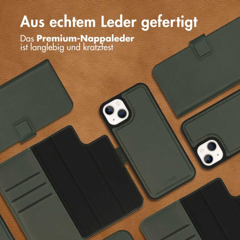 Accezz Premium Leather 2 in 1 Wallet Bookcase Apple iPhone 13 Mini - Groen - Afbeelding 8