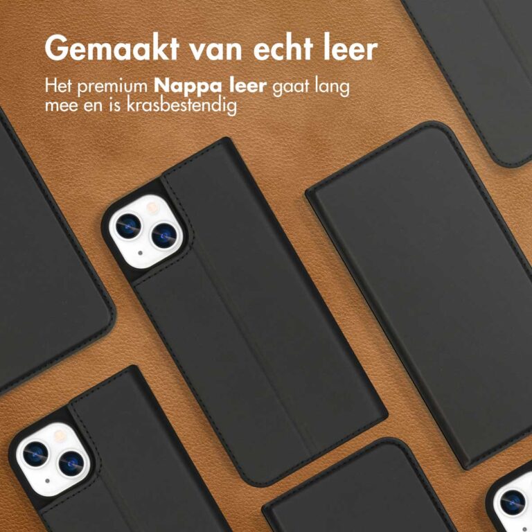 Accezz Premium Leather Slim Bookcase Apple iPhone 13 - Zwart - Afbeelding 6