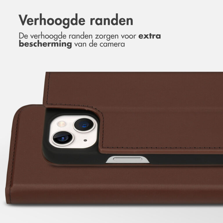 Accezz Premium Leather Slim Bookcase Apple iPhone 13 - Bruin - Afbeelding 8