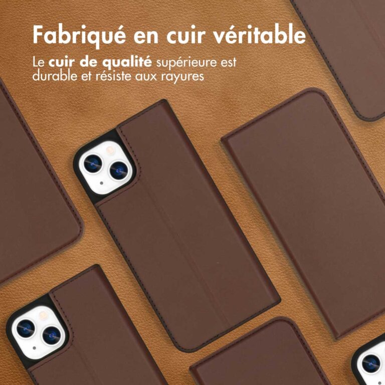 Accezz Premium Leather Slim Bookcase Apple iPhone 13 - Bruin - Afbeelding 9