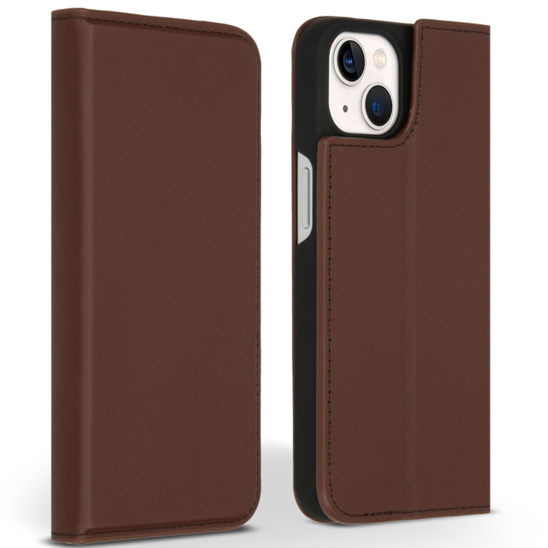 Accezz Premium Leather Slim Bookcase Apple iPhone 13 - Bruin - Afbeelding 5