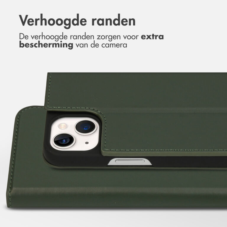 Accezz Premium Leather Slim Bookcase Apple iPhone 13 - Groen - Afbeelding 8