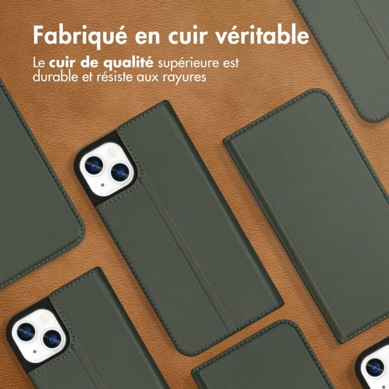 Accezz Premium Leather Slim Bookcase Apple iPhone 13 - Groen - Afbeelding 9