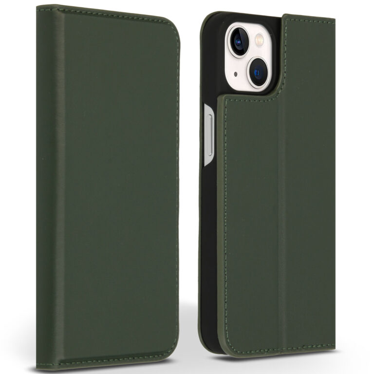 Accezz Premium Leather Slim Bookcase Apple iPhone 13 - Groen - Afbeelding 5