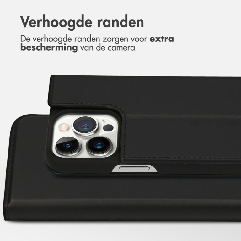 Accezz Premium Leather Slim Bookcase Apple iPhone 13 Pro - Zwart - Afbeelding 8