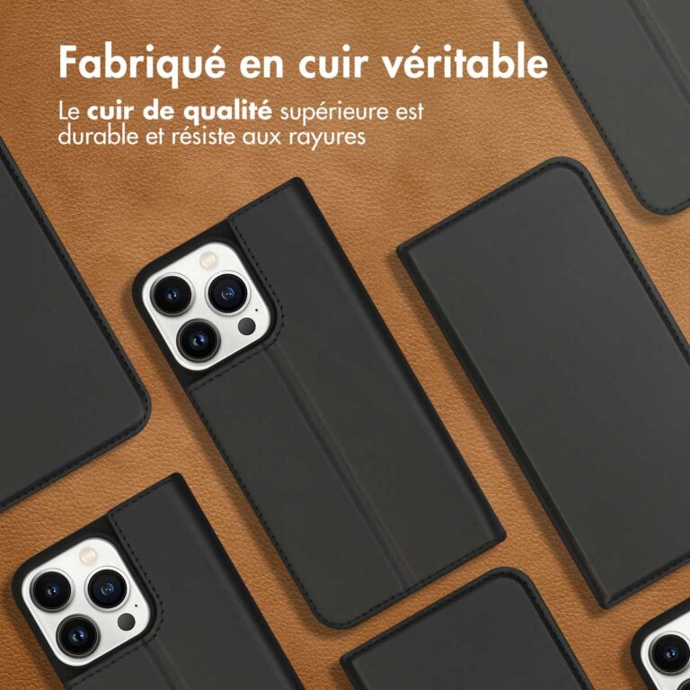 Accezz Premium Leather Slim Bookcase Apple iPhone 13 Pro - Zwart - Afbeelding 9
