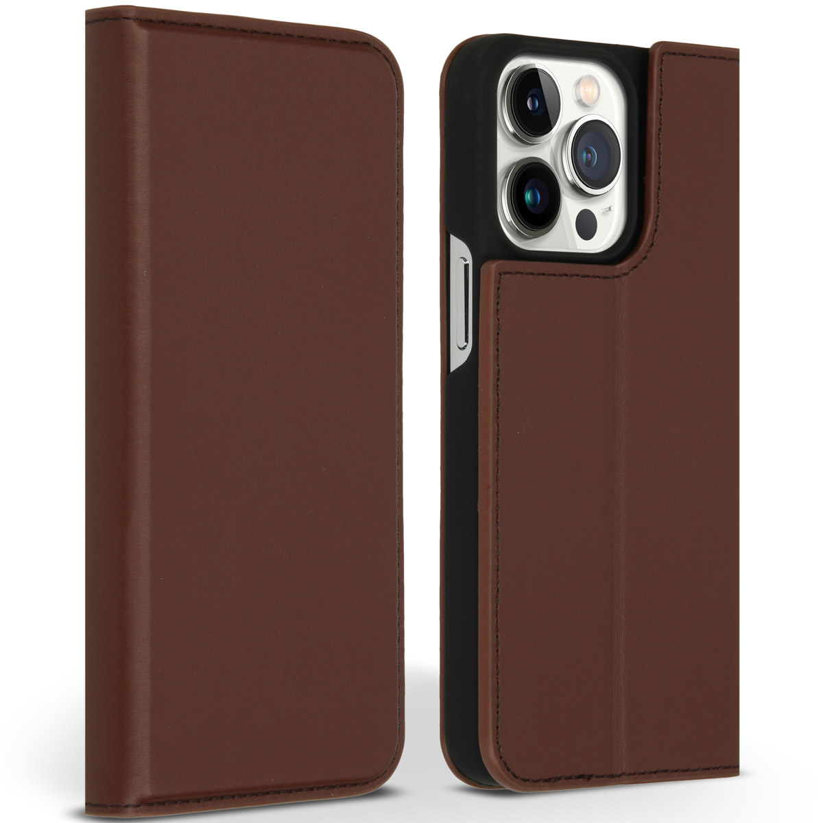 Accezz Premium Leather Slim Bookcase Apple iPhone 13 Pro - Bruin - Afbeelding 5