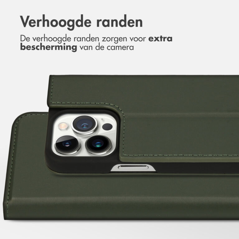 Accezz Premium Leather Slim Bookcase Apple iPhone 13 Pro - Groen - Afbeelding 8