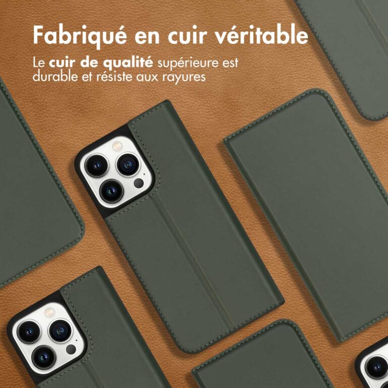 Accezz Premium Leather Slim Bookcase Apple iPhone 13 Pro - Groen - Afbeelding 9