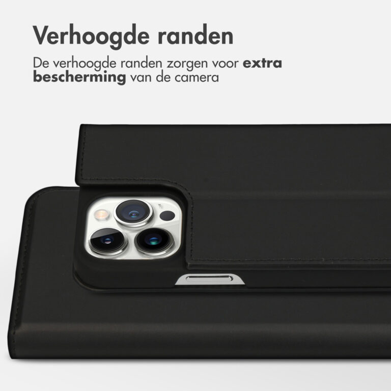 Accezz Premium Leather Slim Bookcase Apple iPhone 13 Pro Max - Zwart - Afbeelding 8