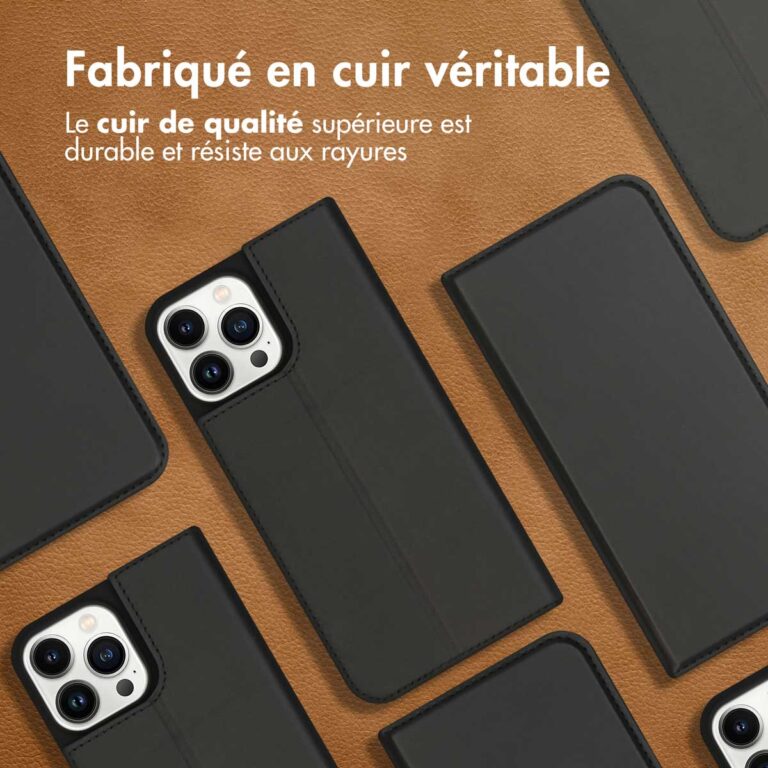 Accezz Premium Leather Slim Bookcase Apple iPhone 13 Pro Max - Zwart - Afbeelding 9