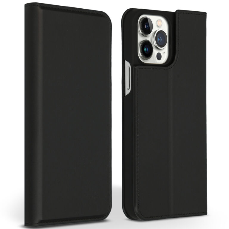 Accezz Premium Leather Slim Bookcase Apple iPhone 13 Pro Max - Zwart - Afbeelding 5