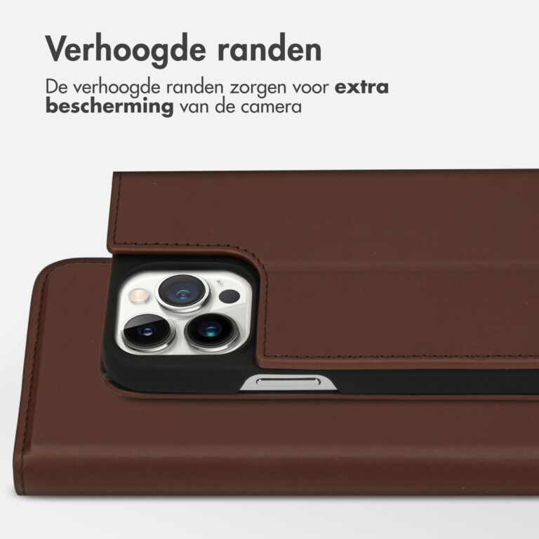 Accezz Premium Leather Slim Bookcase Apple iPhone 13 Pro Max - Bruin - Afbeelding 8