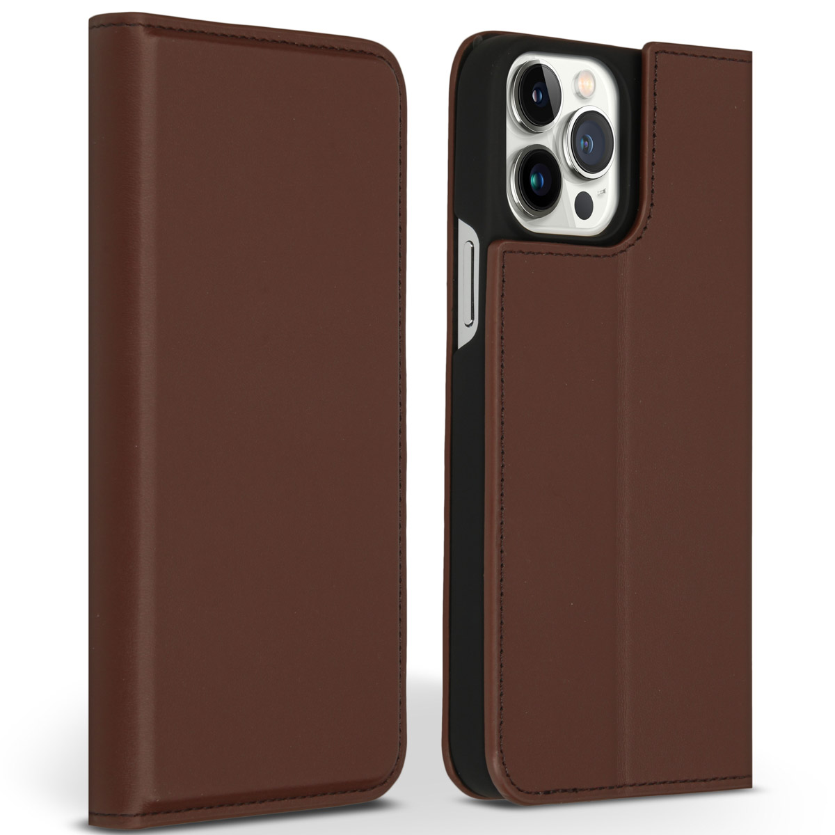 Accezz Premium Leather Slim Bookcase Apple iPhone 13 Pro Max - Bruin - Afbeelding 5