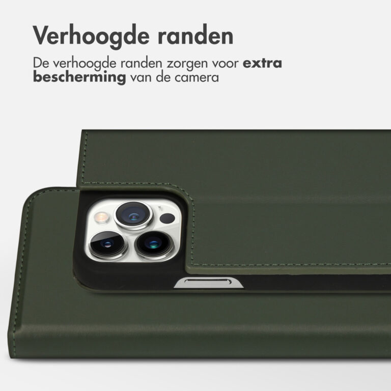 Accezz Premium Leather Slim Bookcase Apple iPhone 13 Pro Max - Groen - Afbeelding 8