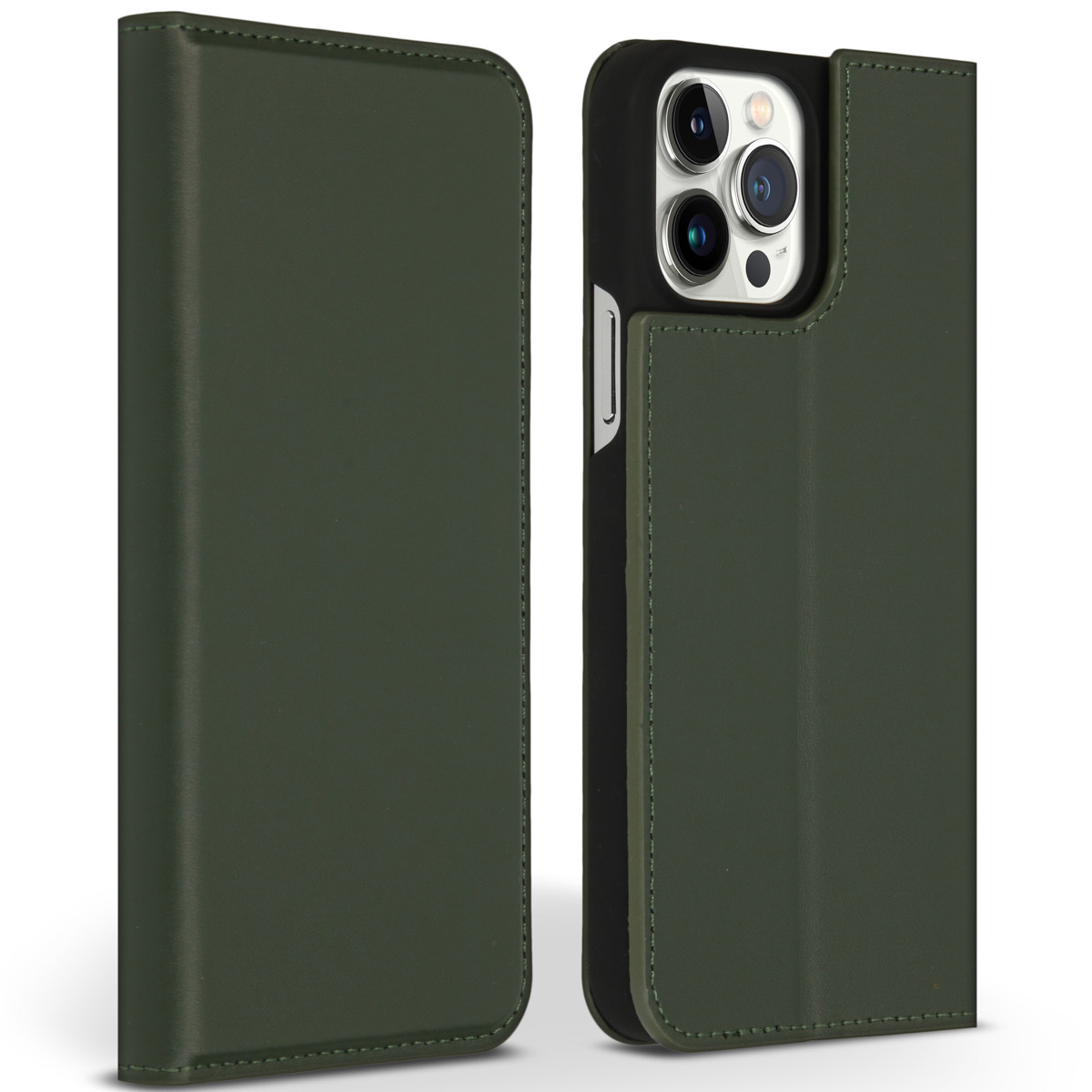 Accezz Premium Leather Slim Bookcase Apple iPhone 13 Pro Max - Groen - Afbeelding 5