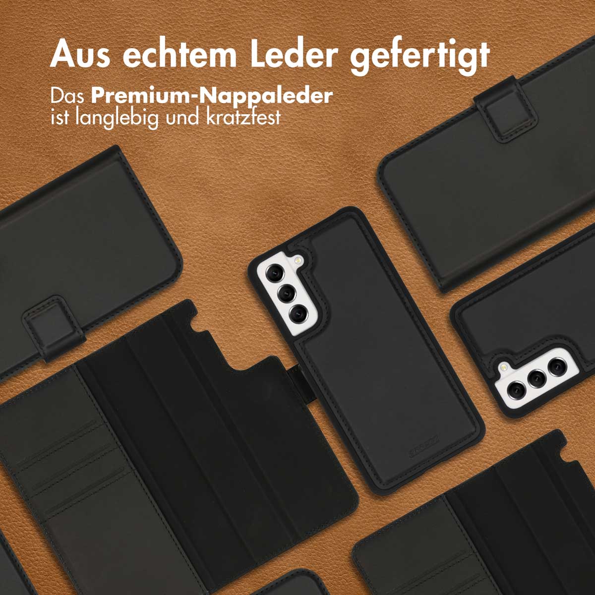 Accezz Premium Leather 2 in 1 Wallet Bookcase Samsung Galaxy S21 FE - Zwart - Afbeelding 2