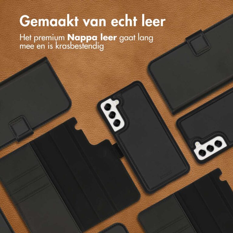 Accezz Premium Leather 2 in 1 Wallet Bookcase Samsung Galaxy S21 FE - Zwart - Afbeelding 2