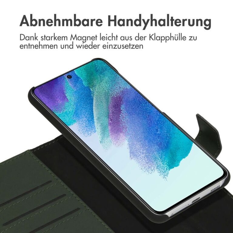 Accezz Premium Leather 2 in 1 Wallet Bookcase Samsung Galaxy S21 FE - Groen - Afbeelding 9
