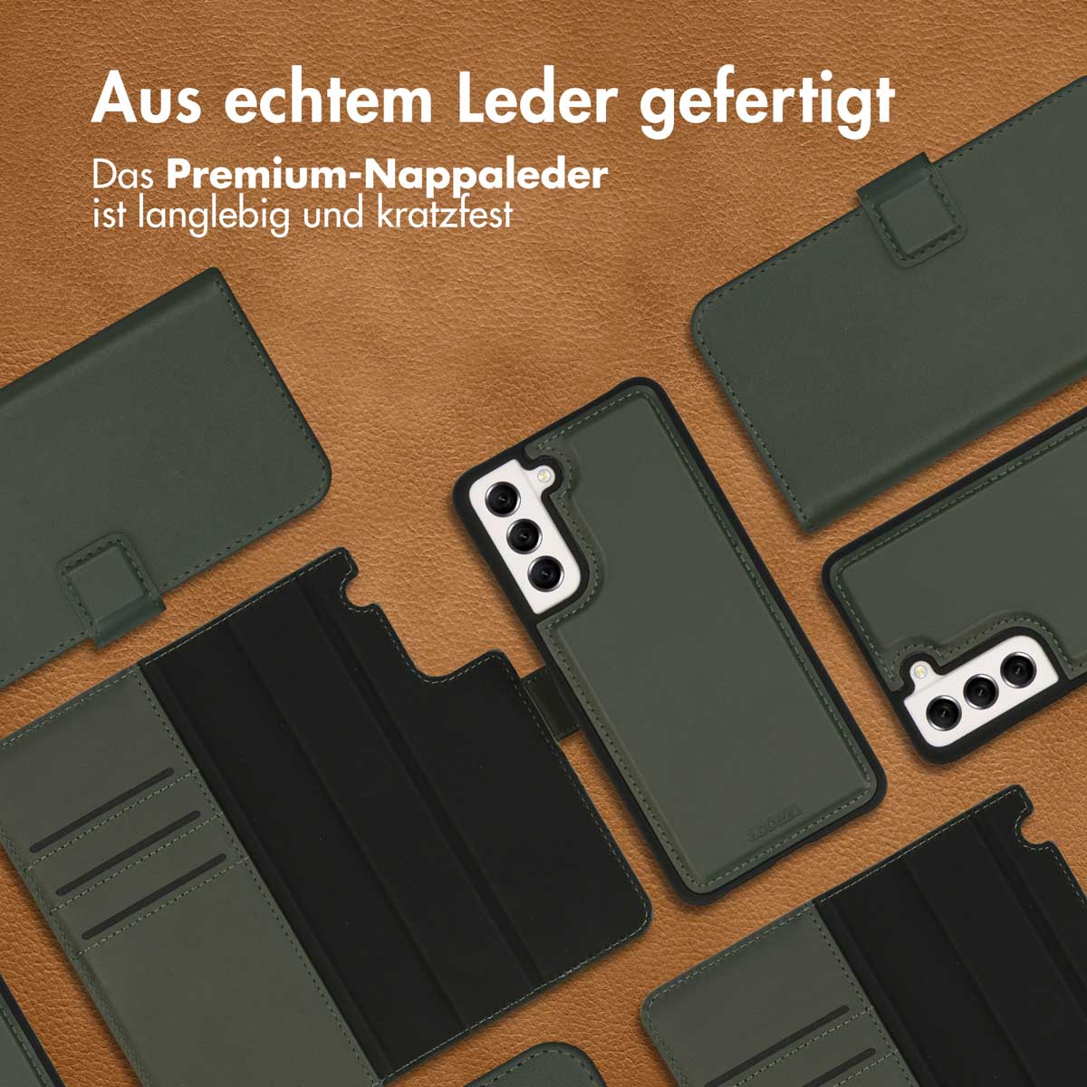 Accezz Premium Leather 2 in 1 Wallet Bookcase Samsung Galaxy S21 FE - Groen - Afbeelding 2