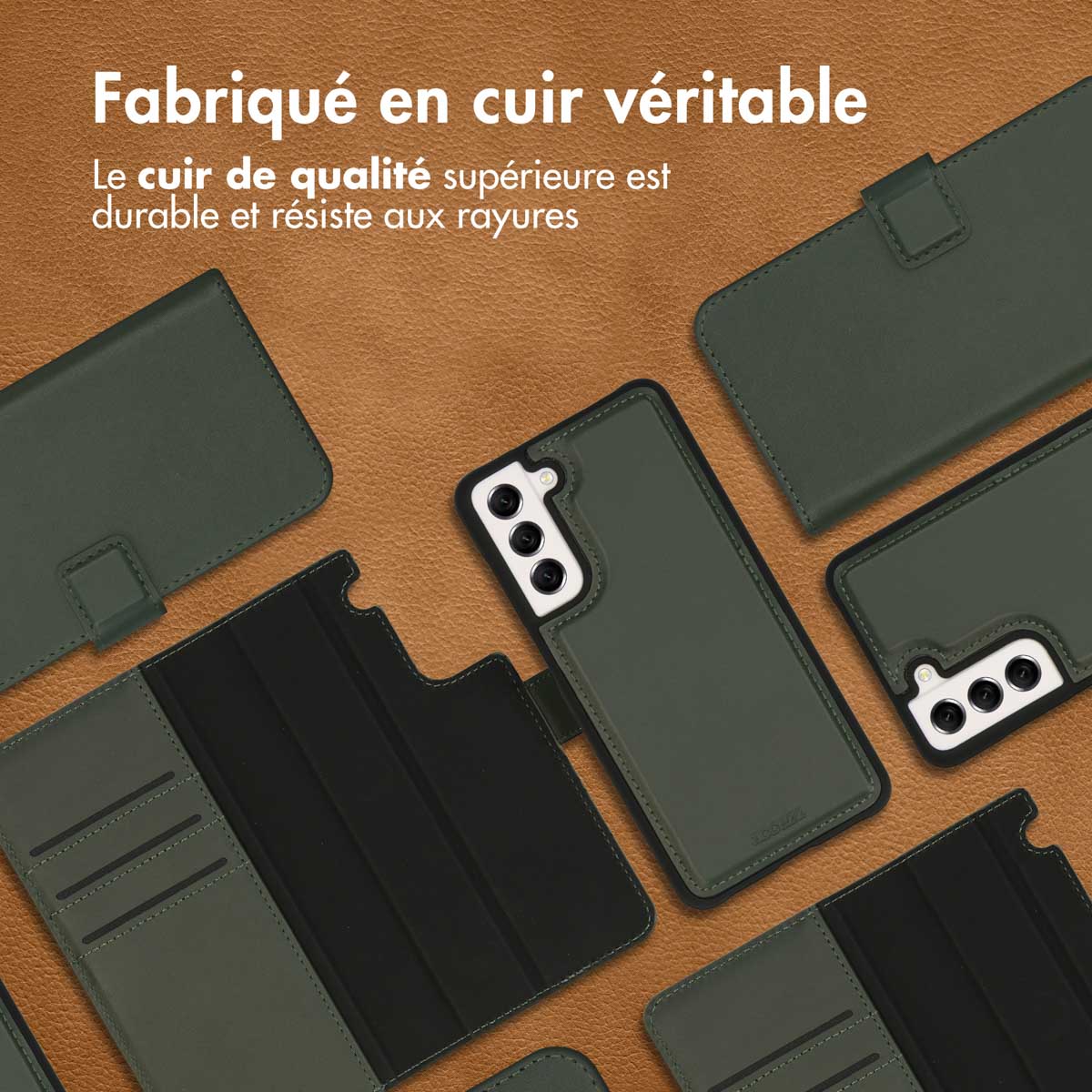 Accezz Premium Leather 2 in 1 Wallet Bookcase Samsung Galaxy S21 FE - Groen - Afbeelding 3