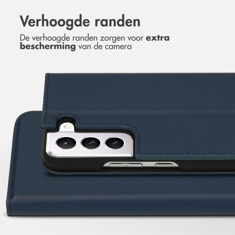 Accezz Premium Leather Slim Bookcase Samsung Galaxy S22 - Donkerblauw - Afbeelding 8