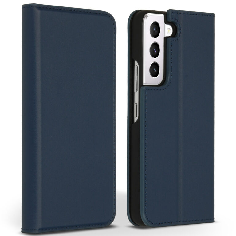 Accezz Premium Leather Slim Bookcase Samsung Galaxy S22 - Donkerblauw - Afbeelding 5