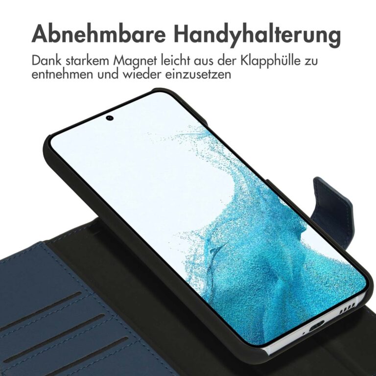 Accezz Premium Leather 2 in 1 Wallet Bookcase Samsung Galaxy S22 - Donkerblauw - Afbeelding 10