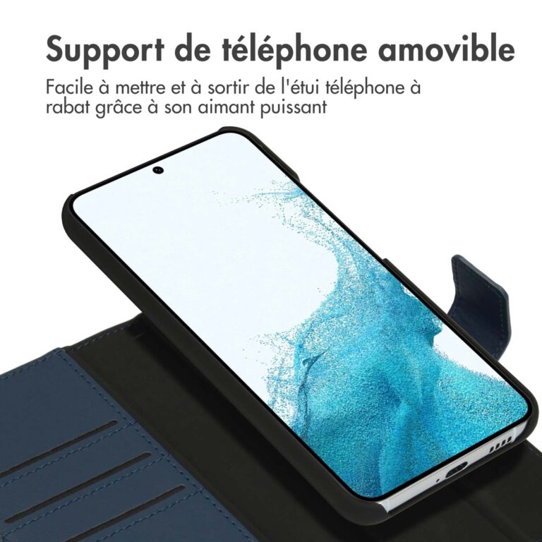 Accezz Premium Leather 2 in 1 Wallet Bookcase Samsung Galaxy S22 - Donkerblauw - Afbeelding 7