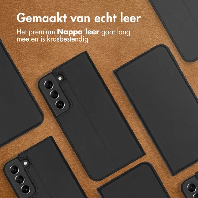 Accezz Premium Leather Slim Bookcase Samsung Galaxy S22 Plus - Zwart - Afbeelding 6