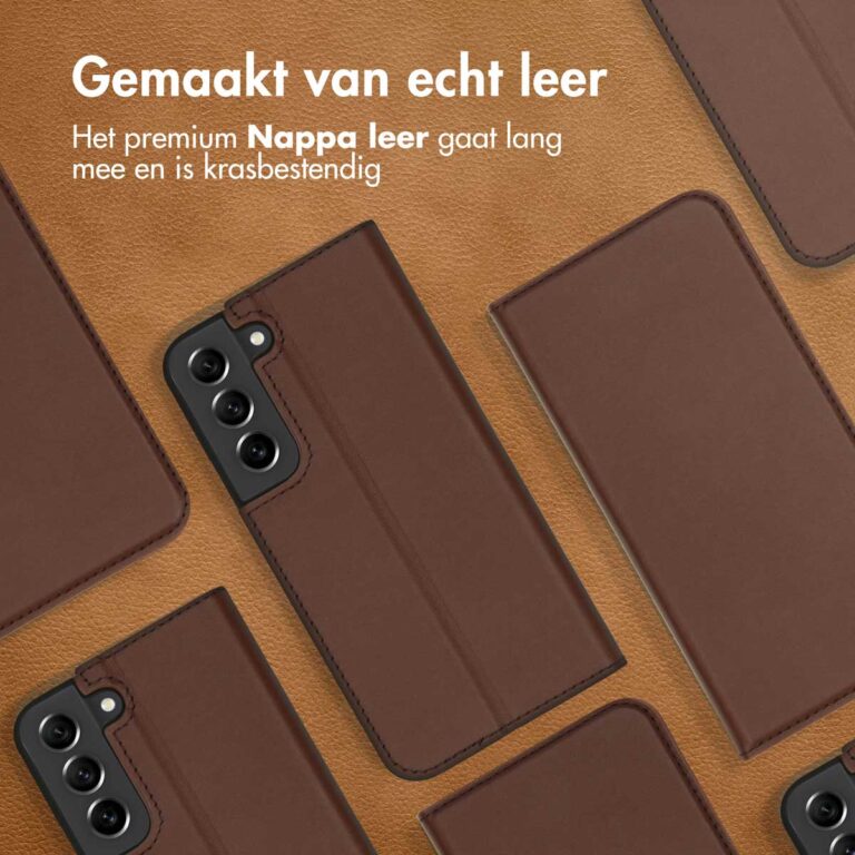 Accezz Premium Leather Slim Bookcase Samsung Galaxy S22 Plus - Bruin - Afbeelding 6
