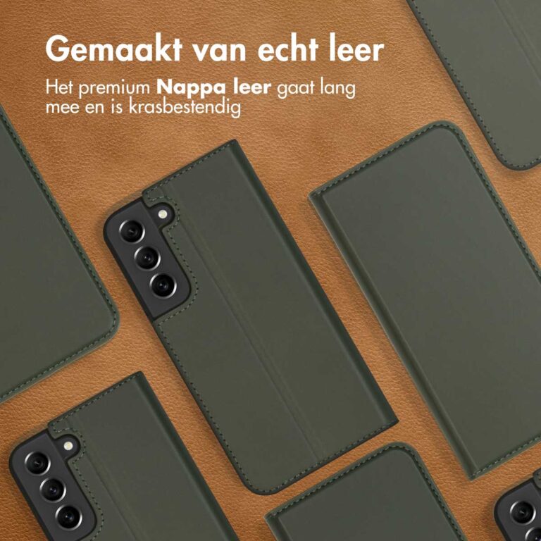 Accezz Premium Leather Slim Bookcase Samsung Galaxy S22 Plus - Groen - Afbeelding 6
