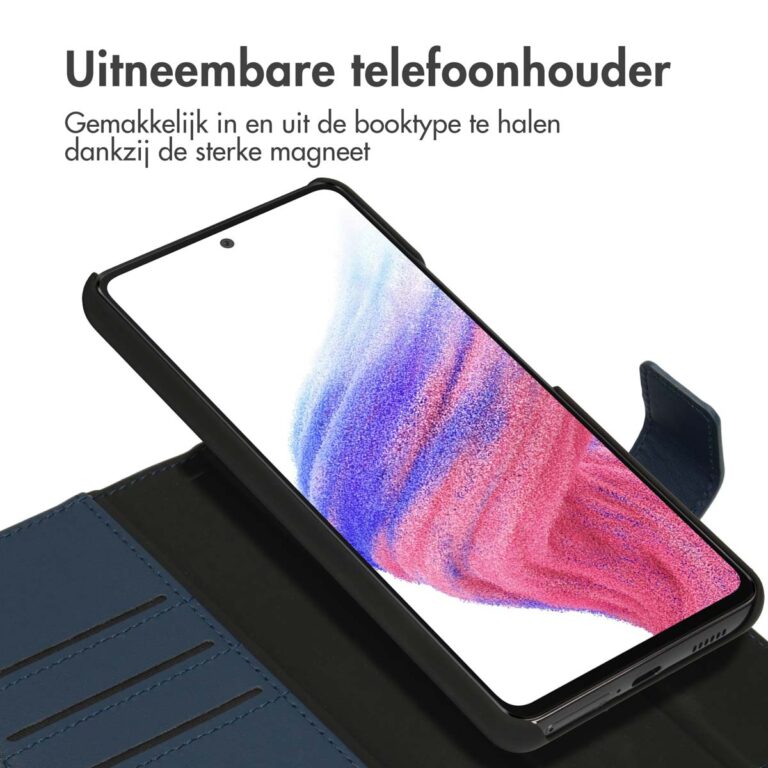 Accezz Premium Leather 2 in 1 Wallet Bookcase Samsung Galaxy A53 - Donkerblauw - Afbeelding 4