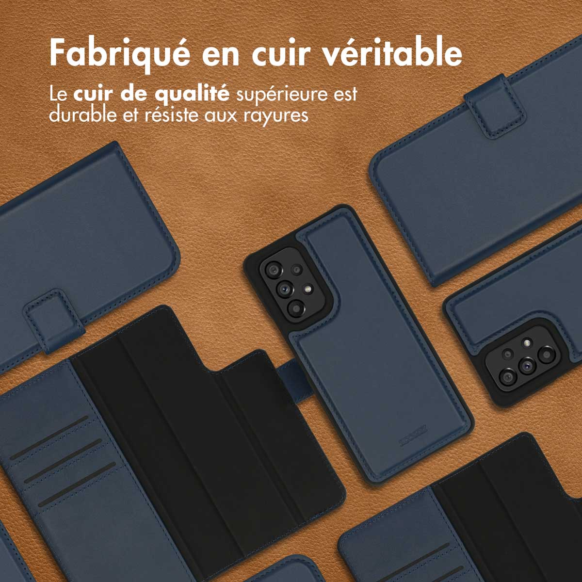 Accezz Premium Leather 2 in 1 Wallet Bookcase Samsung Galaxy A53 - Donkerblauw - Afbeelding 3