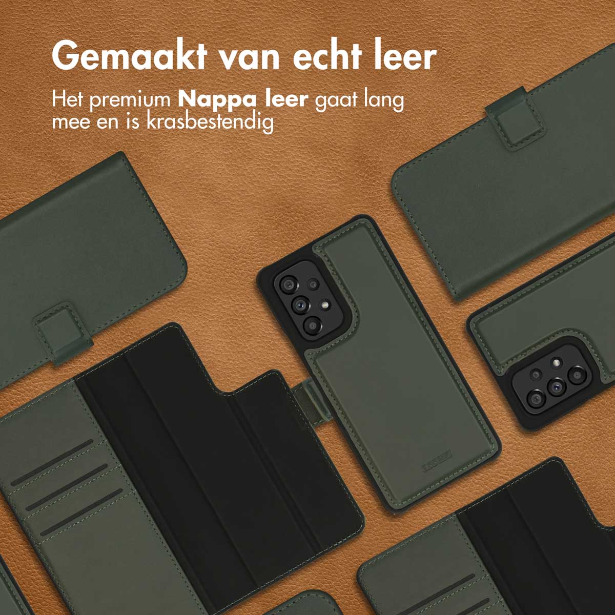 Accezz Premium Leather 2 in 1 Wallet Bookcase Samsung Galaxy A53 - Groen - Afbeelding 4