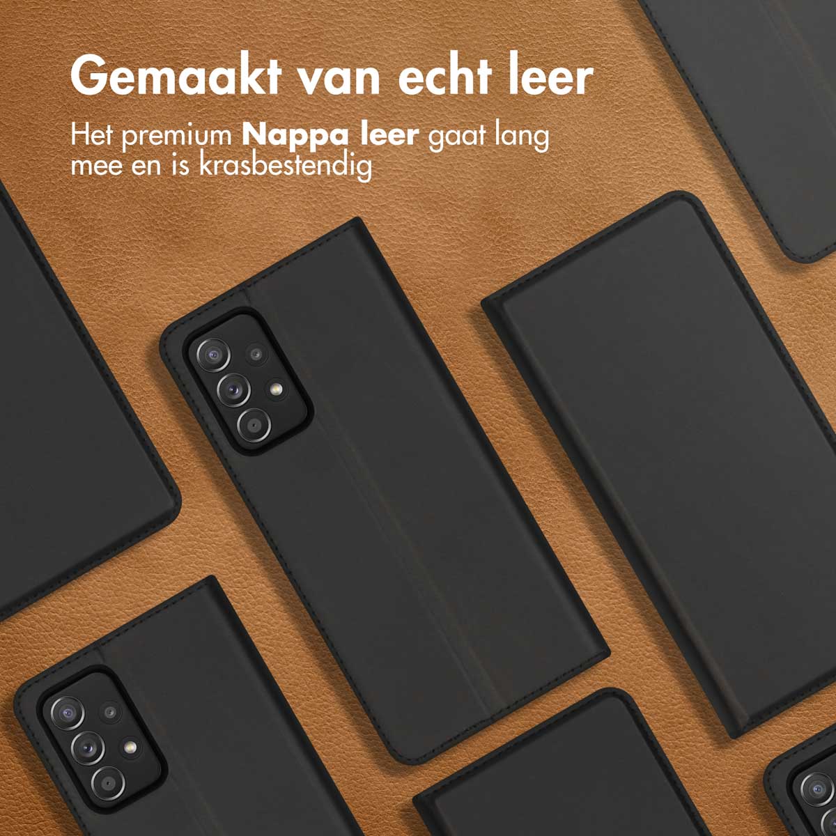 Accezz Premium Leather Slim Bookcase Samsung Galaxy A52(s) (5G/4G) - Zwart - Afbeelding 4