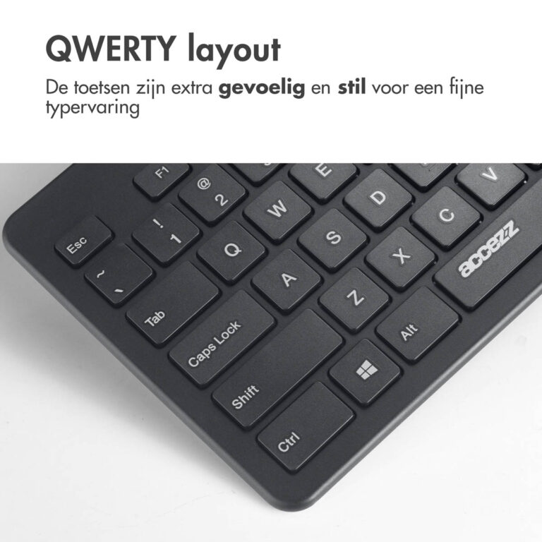 Accezz Premium Desktop QWERTY Bluetooth Keyboard - Zwart - Afbeelding 5