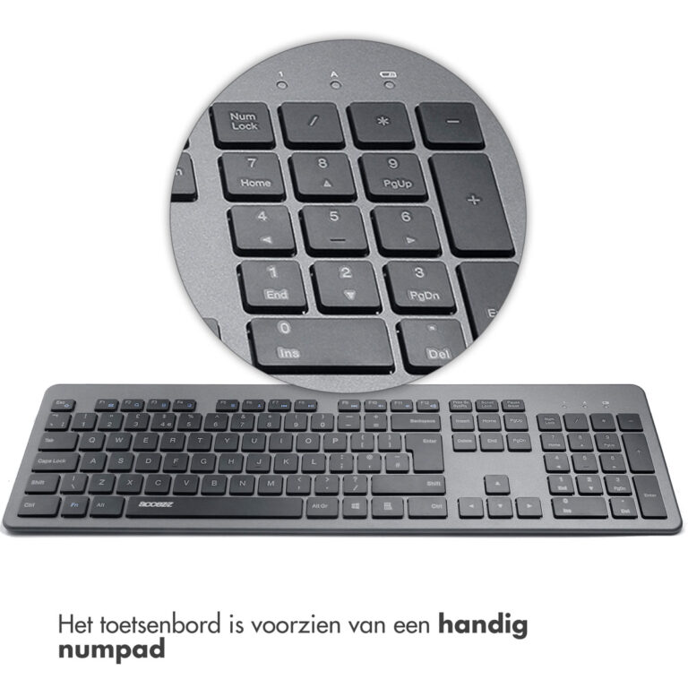 Accezz Premium Desktop QWERTY Bluetooth Keyboard - Zwart - Afbeelding 4