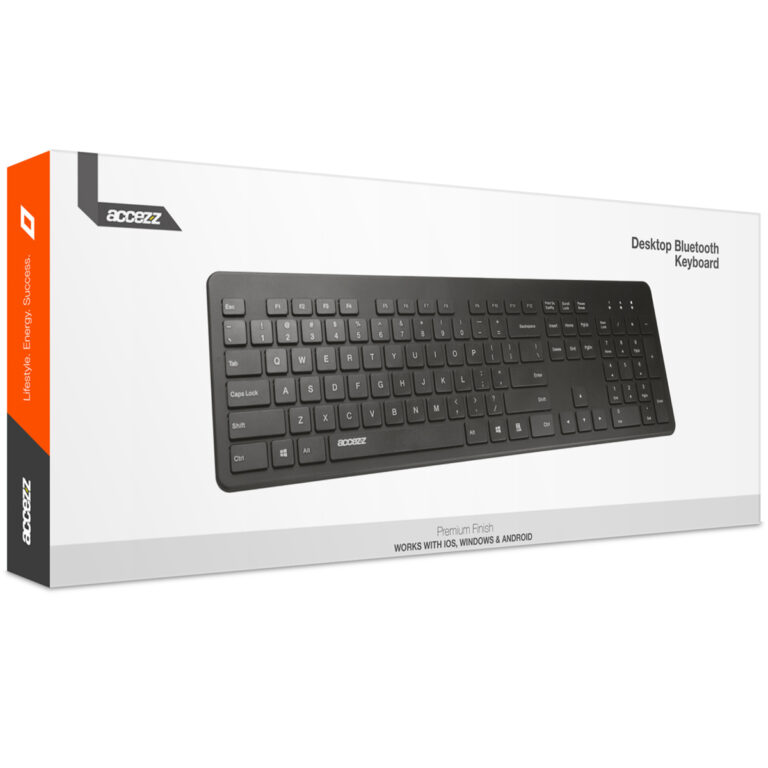 Accezz Premium Desktop QWERTY Bluetooth Keyboard - Zwart - Afbeelding 9