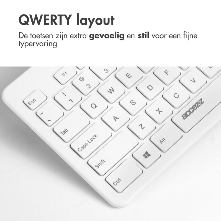 Accezz Premium Desktop QWERTY Bluetooth Keyboard - Wit - Afbeelding 5