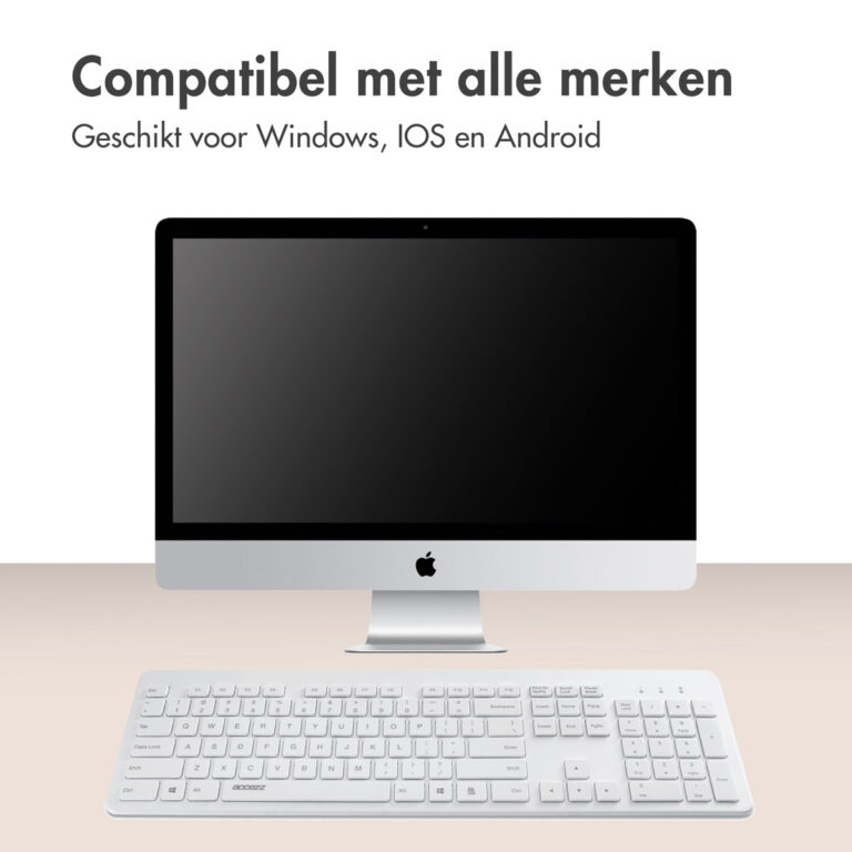 Accezz Premium Desktop QWERTY Bluetooth Keyboard - Wit - Afbeelding 3